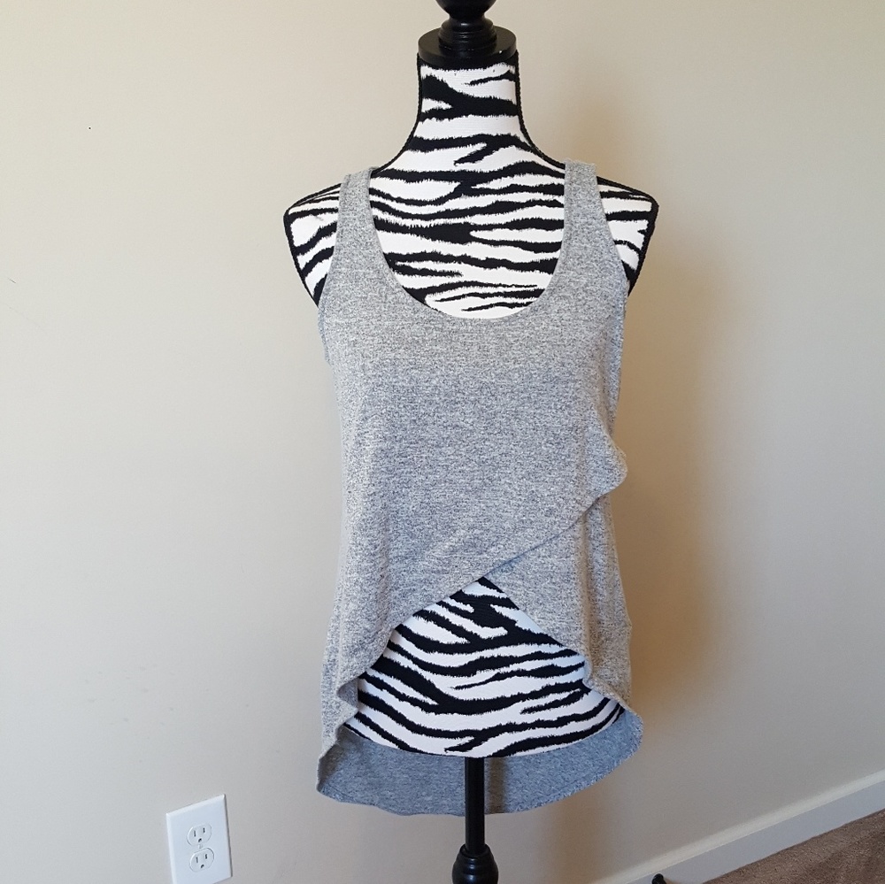 Express One Eleven Grey High Low Crop Top